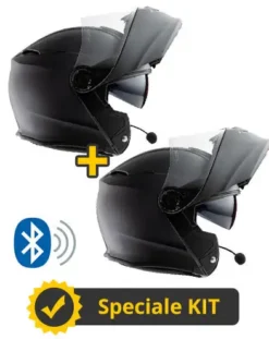 Nuovi arrivi 7 Kit Coppia Connect Nero - 2 Caschi Modulari Befast Connect Con Interfono Integrato