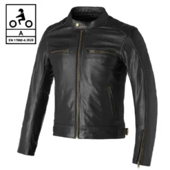 Giacca Moto Pelle Estiva Carburo SOLARIS CE Certificata Nero