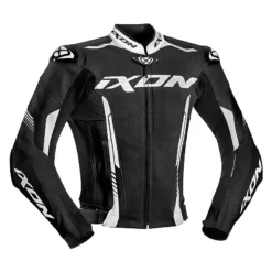 Giacca Moto Pelle Estiva Ixon VORTEX 2 Nero Bianco