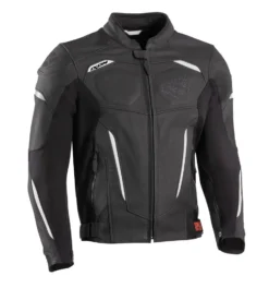 Giacca Moto Pelle Ixon CEROS Nero Bianco