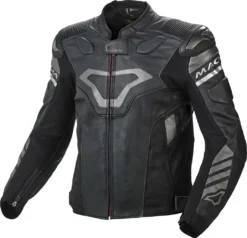 Giacca Moto Pelle Racing Macna Tracktix Nero