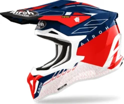 Casco Cross Airoh Strycker Skin In Fibra Rosso Lucido