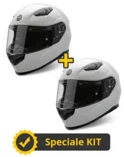 Kit Coppia Flash Bianco Lucido - 2 Caschi Integrali Befast