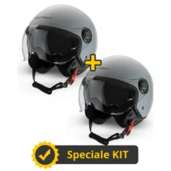 Nuovi arrivi 11 Kit Coppia Rapid III Grigio Opaco - 2 Caschi Jet Befast Doppia Visiera