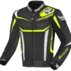 Giacca Moto Pelle Berik LJ-191326 Nero Bianco Giallo
