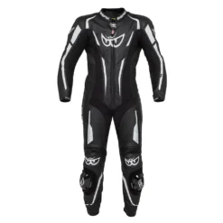 Tuta Pelle Racing Intera Berik RSF TECH Nero Bianco Nero
