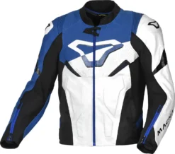 Giacca Moto Pelle Macna Pointer Bianco Blu Nero