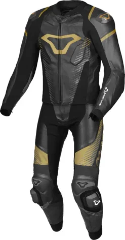 Tuta Moto Pelle Divisibile Macna Tronniq Nero Oro