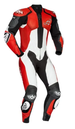 Tuta Moto Pelle Intera Ixon VENDETTA EVO Nero Rosso Bianco