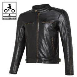 Giacca Moto Pelle Carburo TWISTER Certificata CE Nero